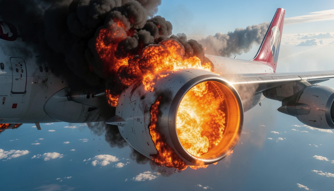 delta flight engine fire