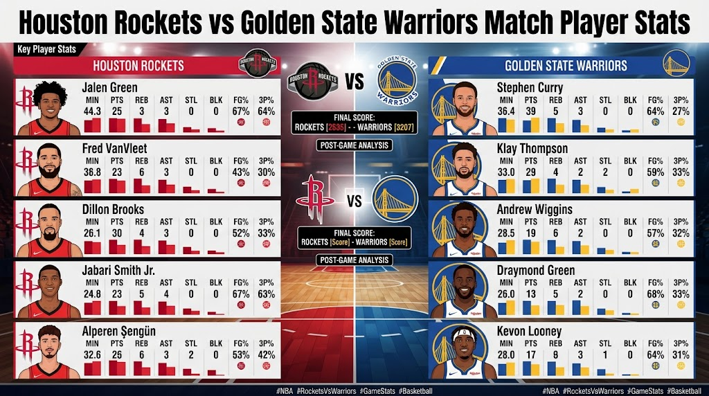 Houston Rockets vs Golden State Warriors Match Player Stats